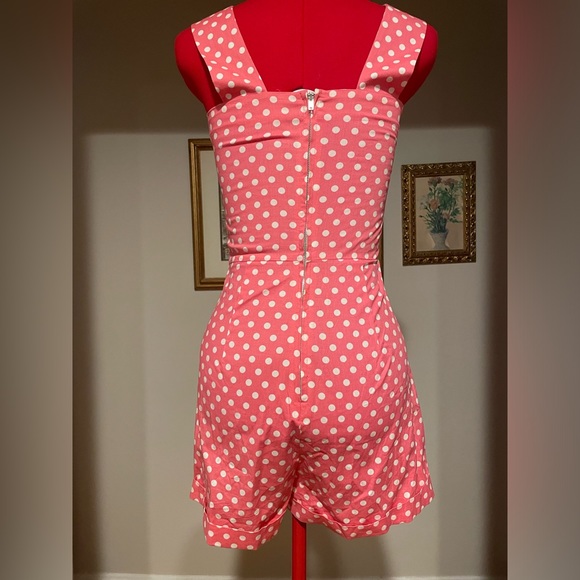 NWT Bettie Page Vintage Reproduction Pink & White Polkadot Playsuit Set - Picture 10 of 11